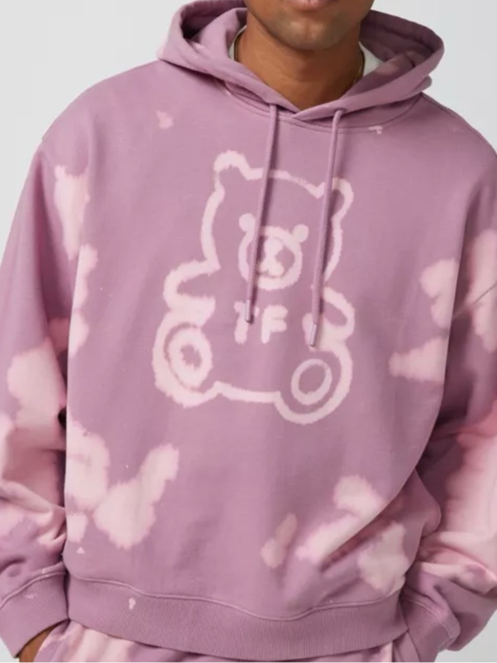 Teddy Fresh Lavender Bear Tie-Dye Hoodie Men’s Small